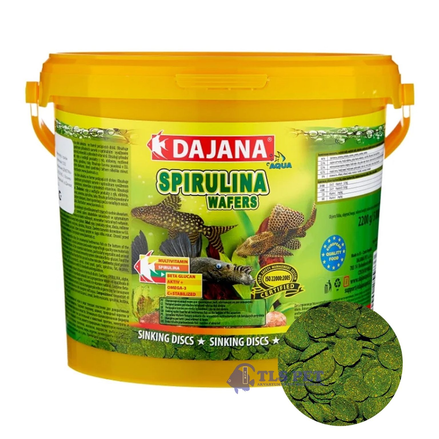 Dajana Spirulina Wafers Tablet Balık Yemi 100 Gr (Açık) TLS Pet Market